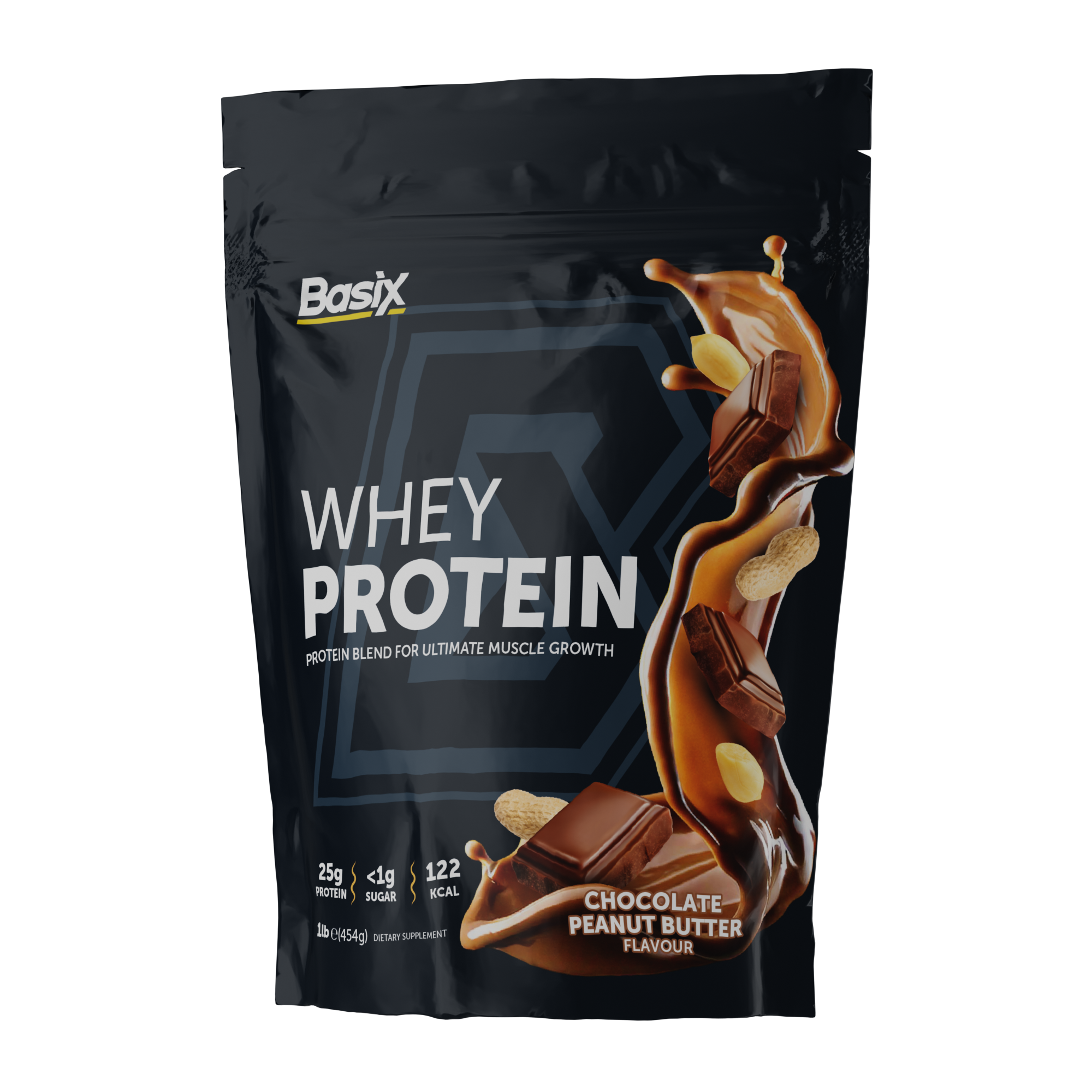 Whey-Chocolate-Peanut-Butter-1LB-English-New-Style بيزيكس بروتين واي – 1 رطل - Basix Whey Protein – 1LB - الصورة 1