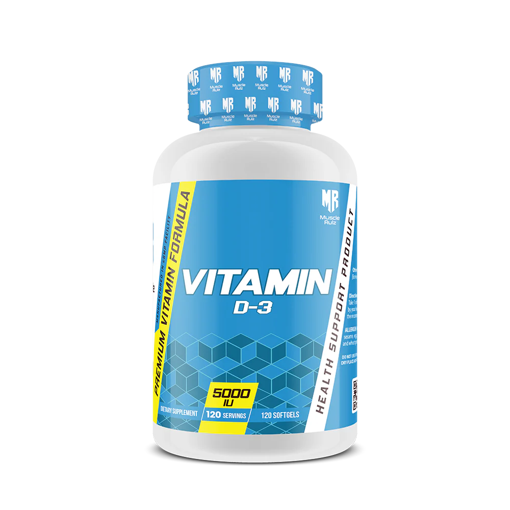 Muscle-Rulz-Vitamin-D-3-5000IU ماسل رولز فيتامين D-3 – 120 كبسولة جيلاتينية - Muscle Rulz Vitamin D-3 – 120 Softgels - الصورة 1