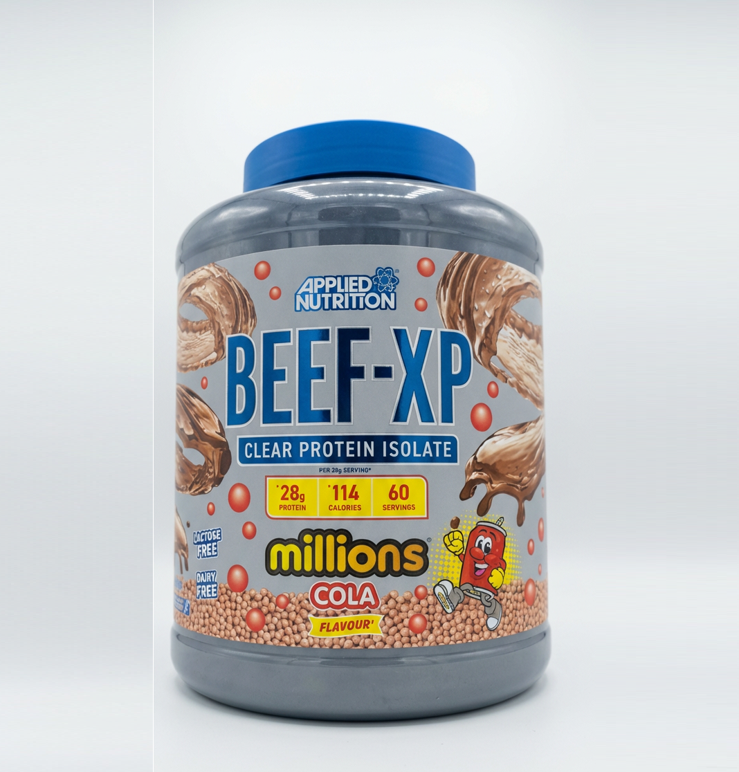 generated_image_4459e026-82a1-4708-854a-65132dab1a32 أبلايد نيوترشن بيف-إكس بي كلير بروتين آيزوليت – 1.8 كجم - Applied Nutrition Beef-XP Clear Protein Isolate – 60 Servings (1.8kg) - الصورة 1