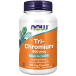NOW Foods Tri-Chromium 500 مكجم | 90 كبسولة نباتية لدعم التمثيل الغذائي للجلوكوز