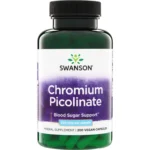 Swanson Chromium Picolinate 200 ميكروجرام | 100 كبسولة نباتية | كروميوم بيكولينات لدعم التمثيل الغذائي وسكر الدم