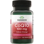 Swanson CoQ10 100 مجم | 50 كبسولة نباتية | الإنزيم المساعد Q10 لدعم القلب والطاقة ومضادات الأكسدة